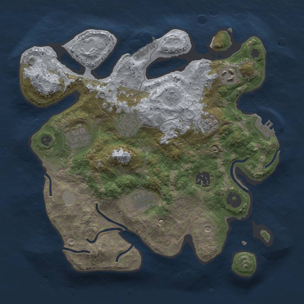 Rust Map: Procedural Map, Size: 3000, Seed: 2029836, 15 Monuments