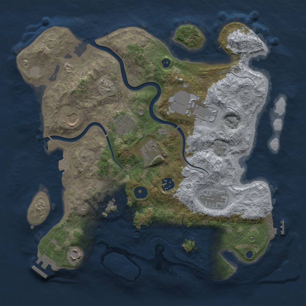 Rust Map: Procedural Map, Size: 3500, Seed: 18937284, 15 Monuments