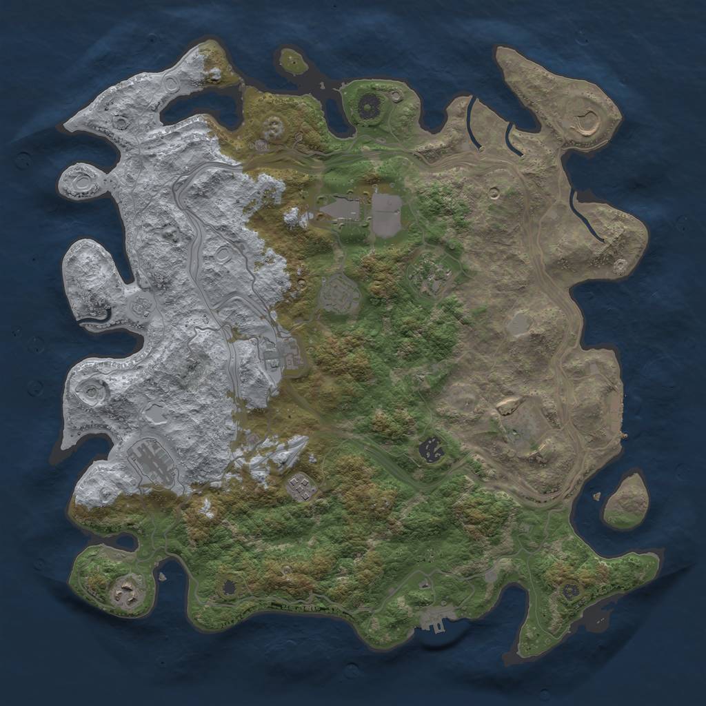 Rust Map: Procedural Map, Size: 4250, Seed: 581367, 19 Monuments