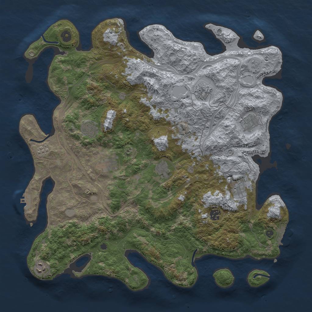 Rust Map: Procedural Map, Size: 4250, Seed: 2127481611, 18 Monuments