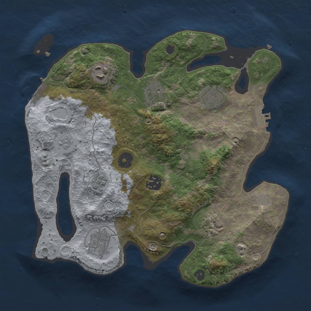 Rust Map: Procedural Map, Size: 3000, Seed: 114501955, 15 Monuments