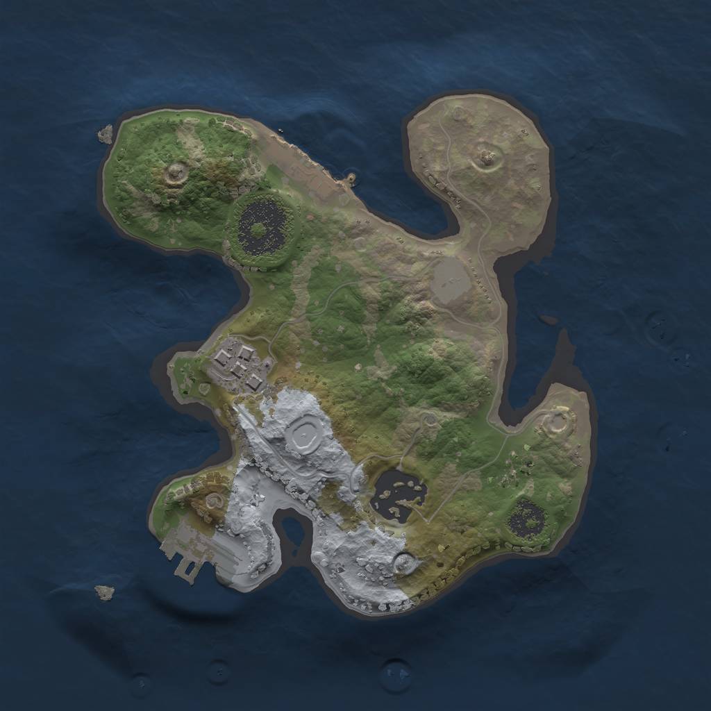 Rust Map: Procedural Map, Size: 2000, Seed: 1304054758, 9 Monuments