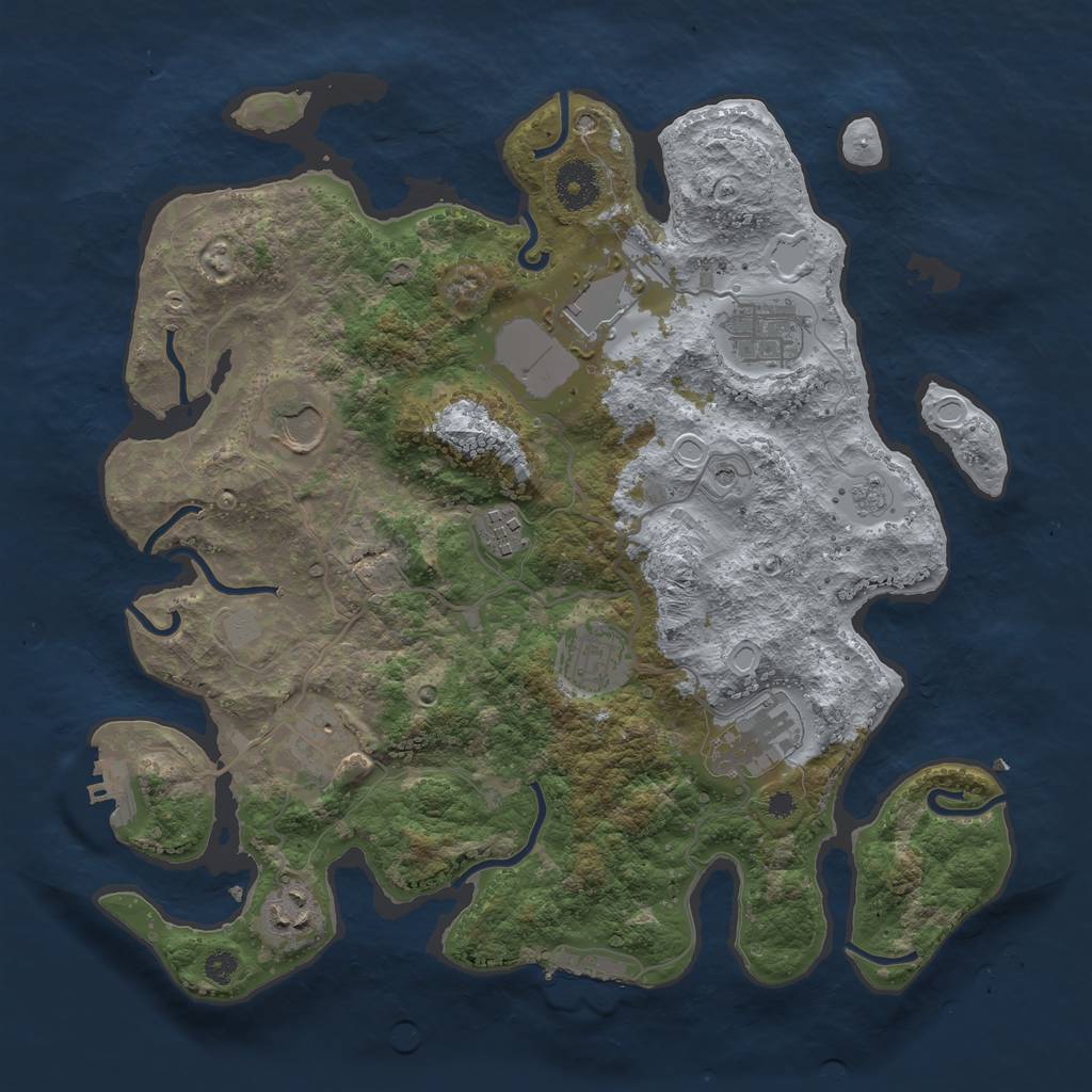 Rust Map: Procedural Map, Size: 3500, Seed: 5512, 17 Monuments