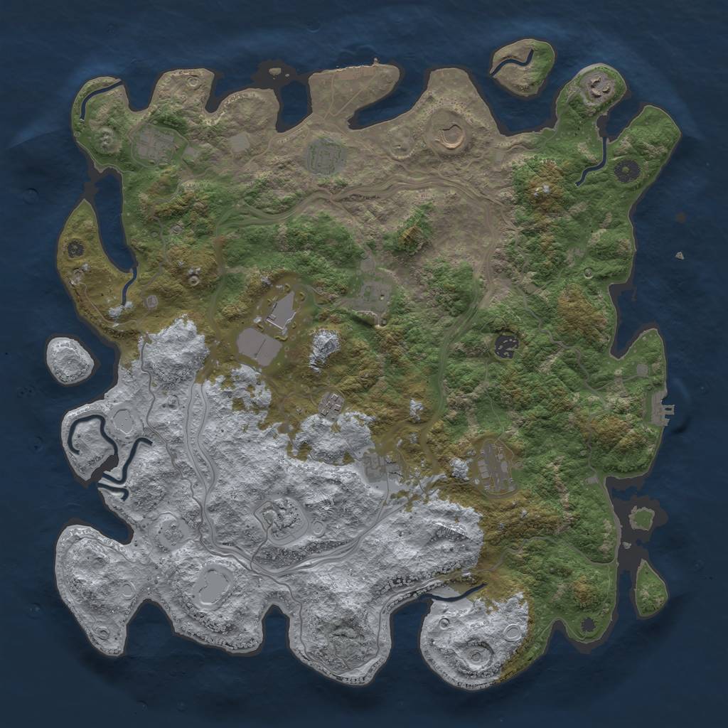 Rust Map: Procedural Map, Size: 4500, Seed: 797845440, 20 Monuments