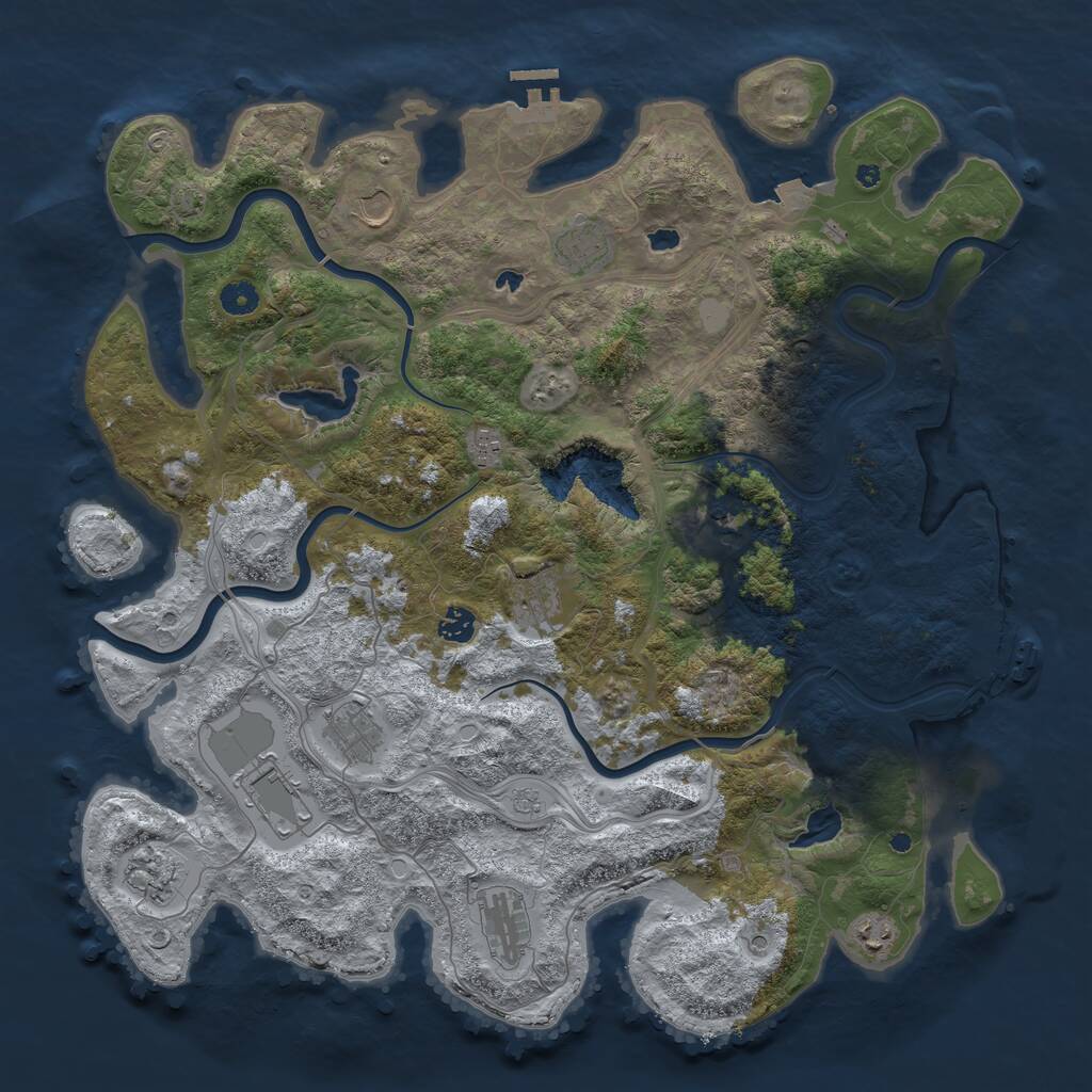 Rust Map: Procedural Map, Size: 4500, Seed: 797845440, 17 Monuments