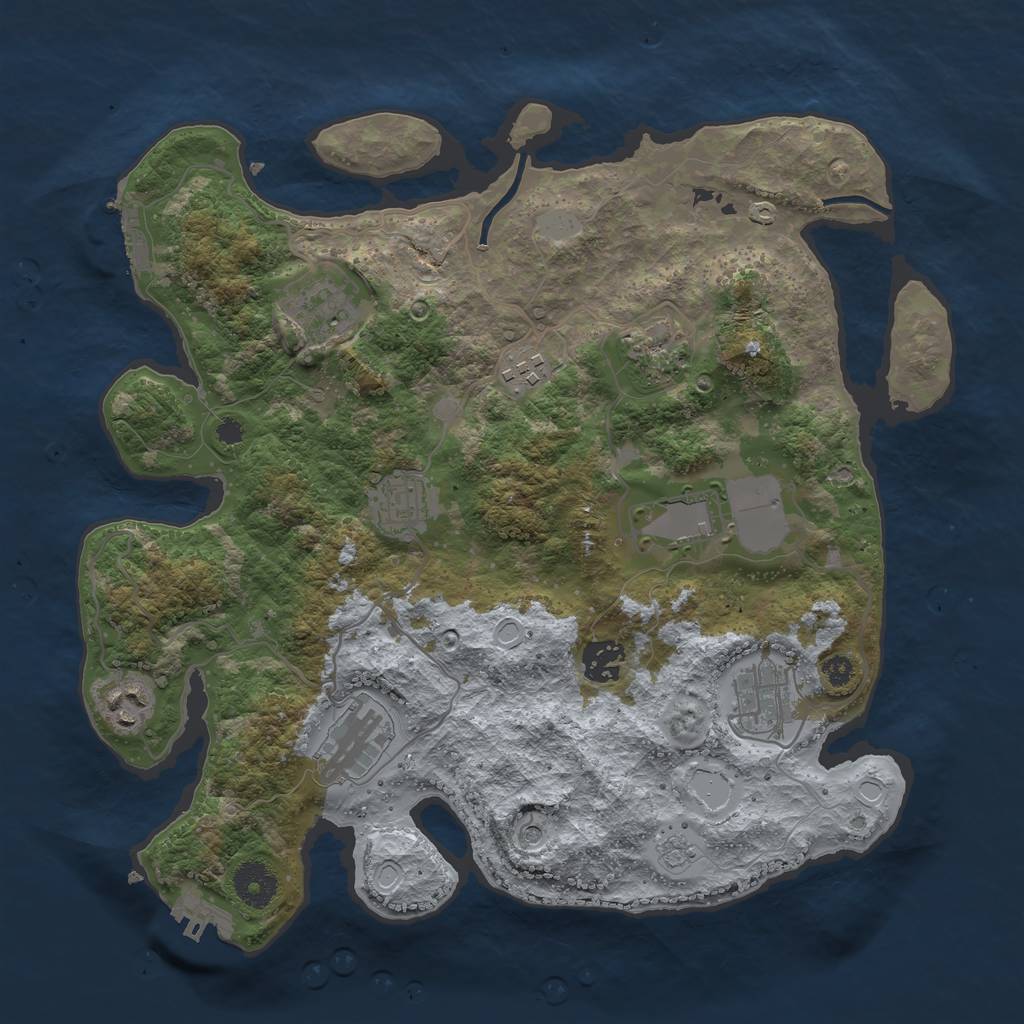 Rust Map: Procedural Map, Size: 3500, Seed: 131679794, 18 Monuments