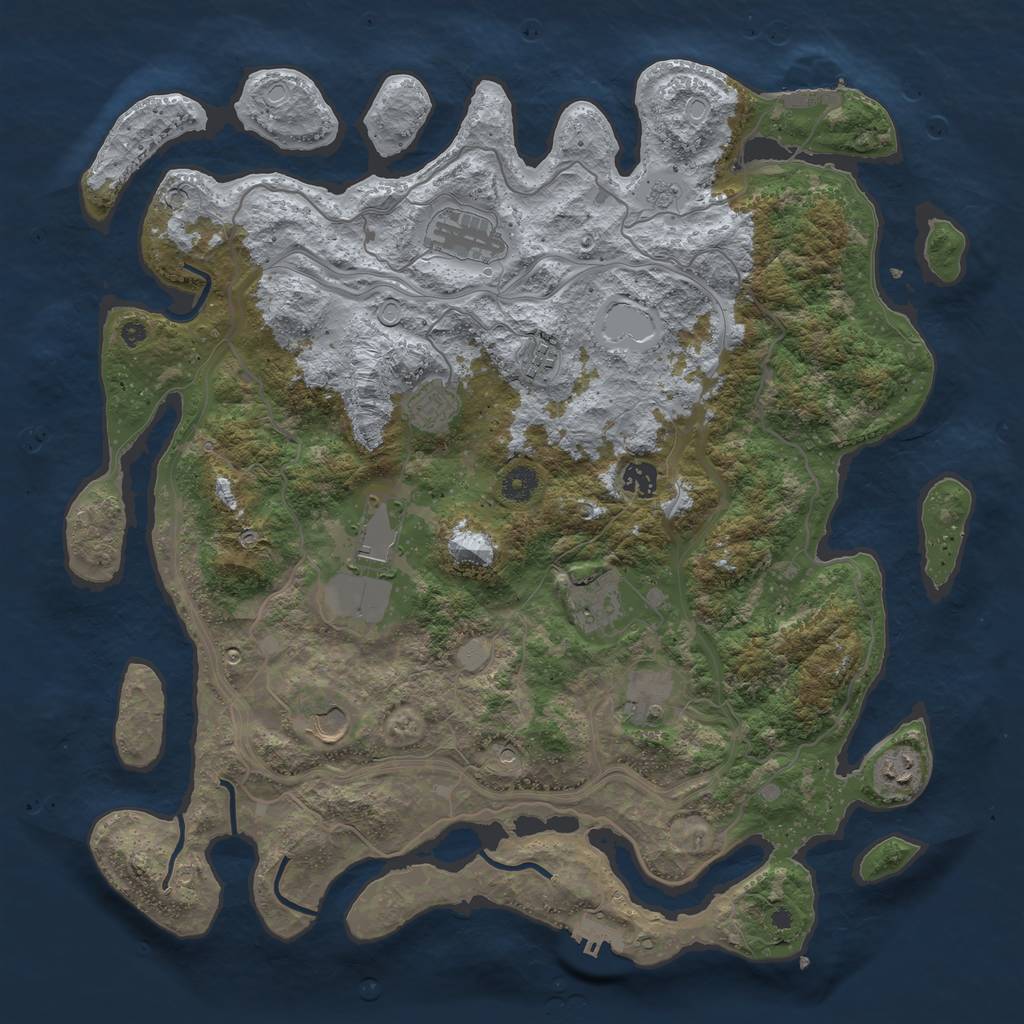 Rust Map: Procedural Map, Size: 4250, Seed: 914871014, 18 Monuments
