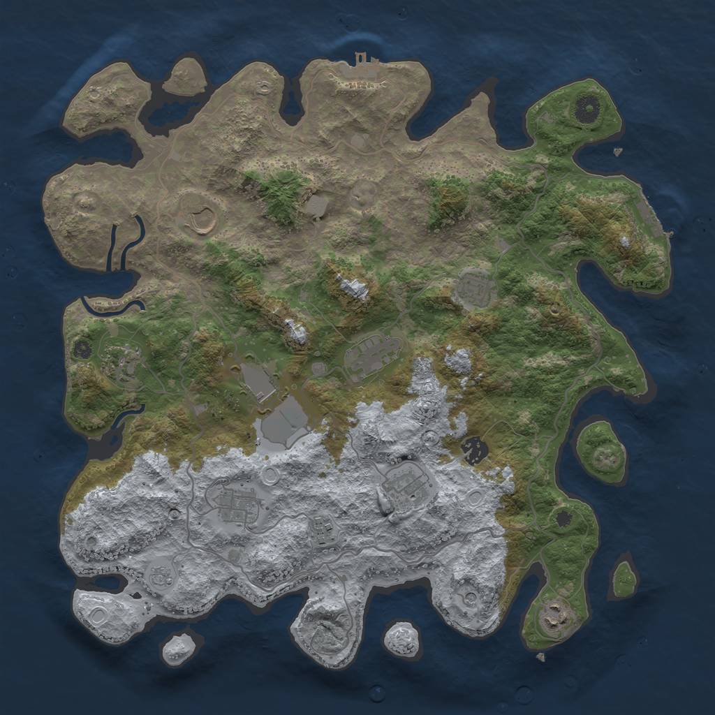 Rust Map: Procedural Map, Size: 4000, Seed: 2118689, 19 Monuments