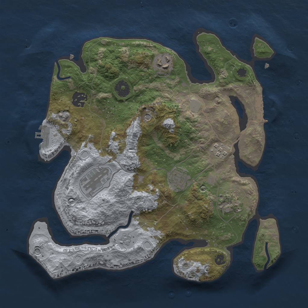 Rust Map: Procedural Map, Size: 3000, Seed: 2449676, 15 Monuments