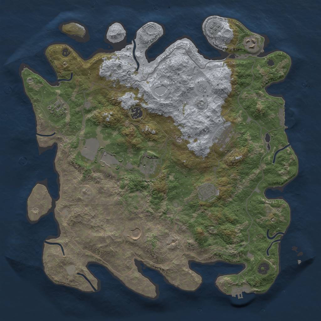 Rust Map: Procedural Map, Size: 4000, Seed: 81858300, 18 Monuments