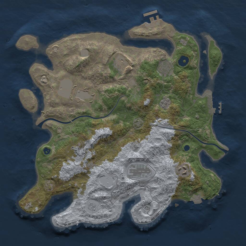 Rust Map: Procedural Map, Size: 3500, Seed: 221117, 13 Monuments