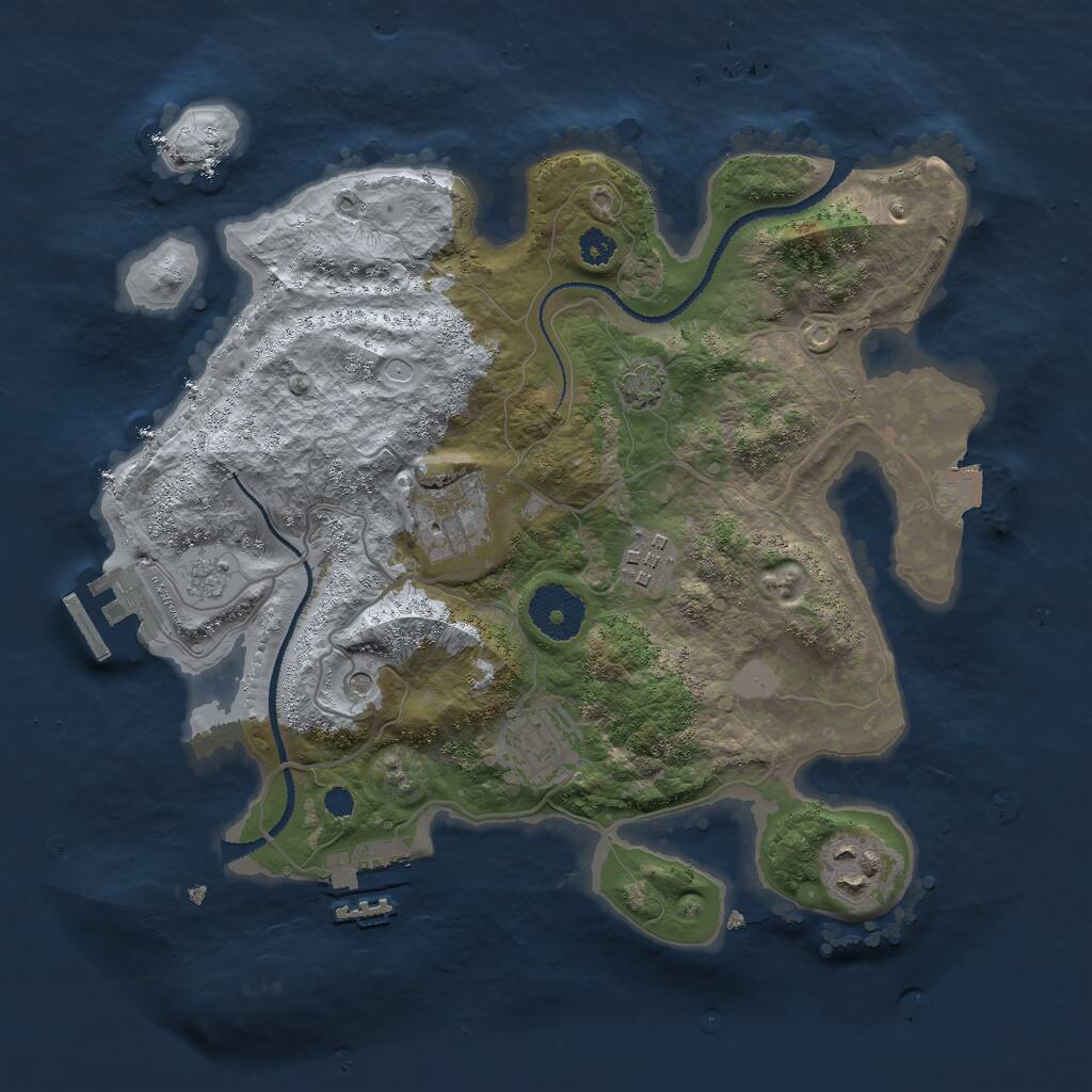 Rust Map: Procedural Map, Size: 3000, Seed: 56729, 10 Monuments