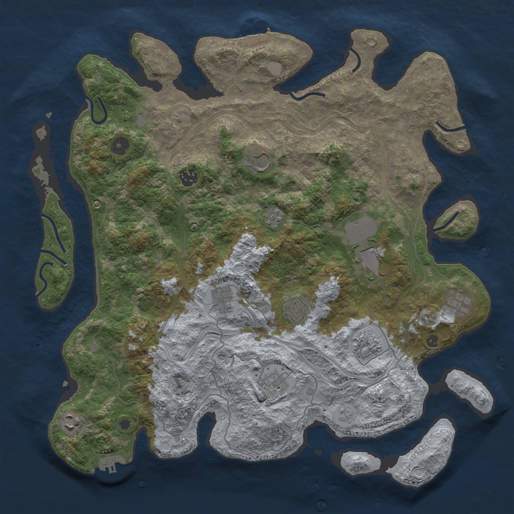 Rust Map: Procedural Map, Size: 4250, Seed: 25023386, 19 Monuments