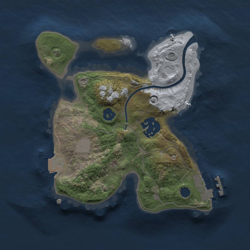 Rust Map: Procedural Map, Size: 2000, Seed: 857279620, 3 Monuments