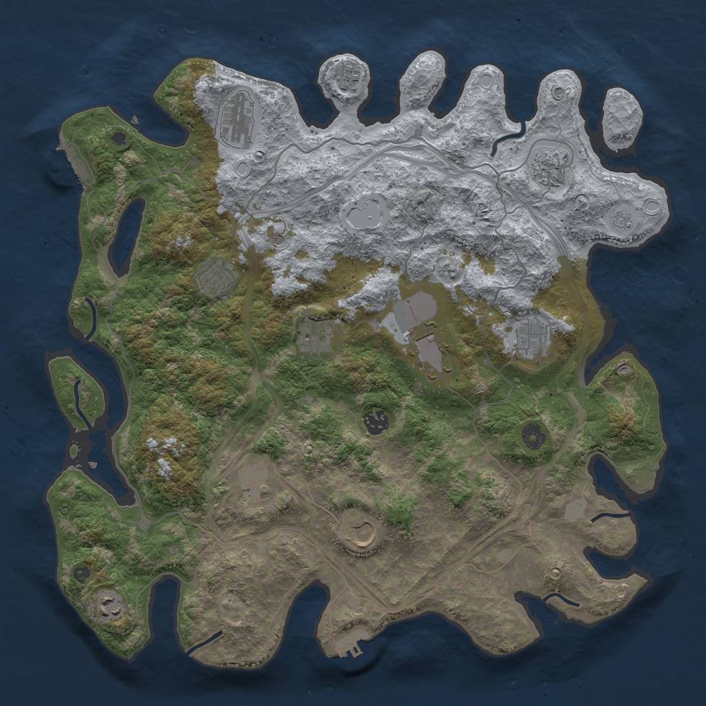 Rust Map: Procedural Map, Size: 4250, Seed: 1617031373, 20 Monuments