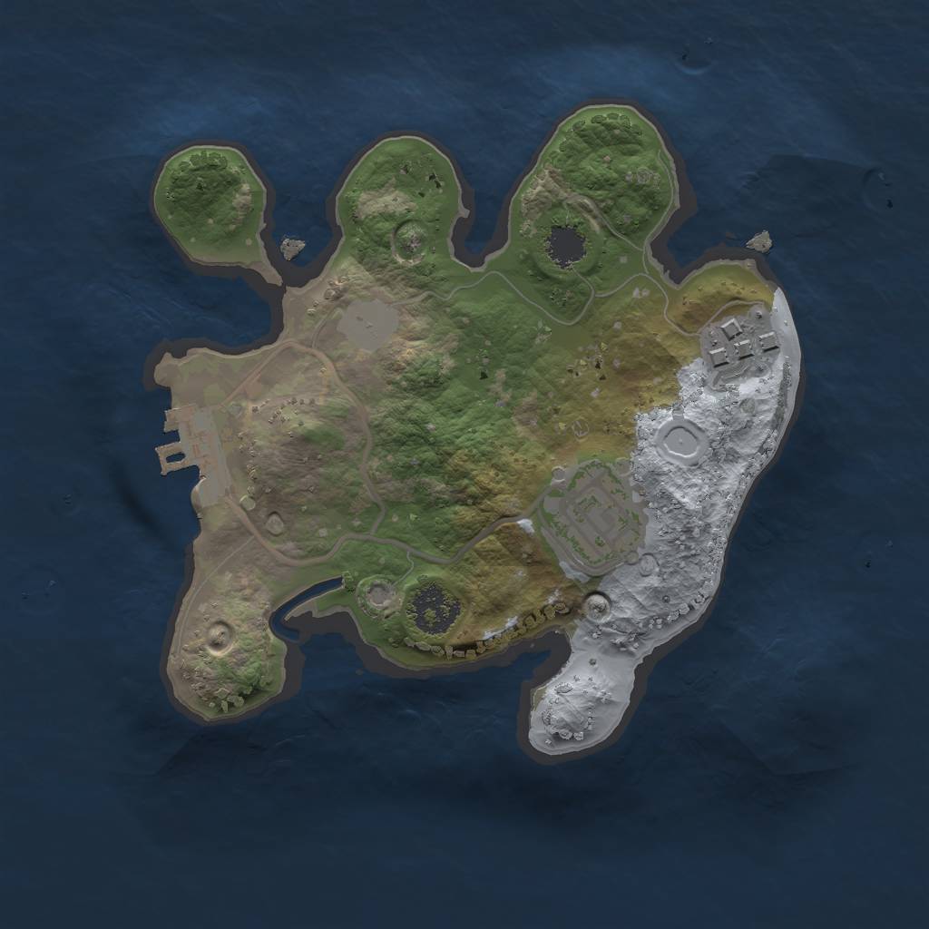 Rust Map: Procedural Map, Size: 2000, Seed: 20000, 8 Monuments