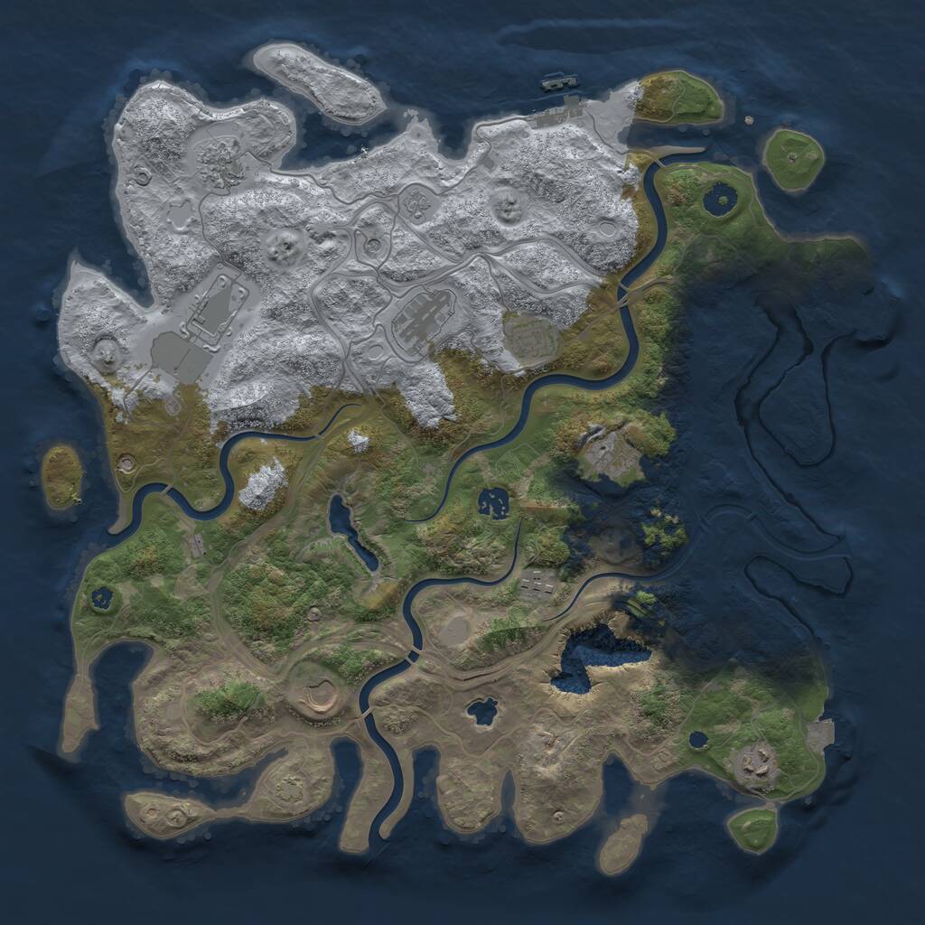 Rust Map: Procedural Map, Size: 4250, Seed: 496889549, 15 Monuments
