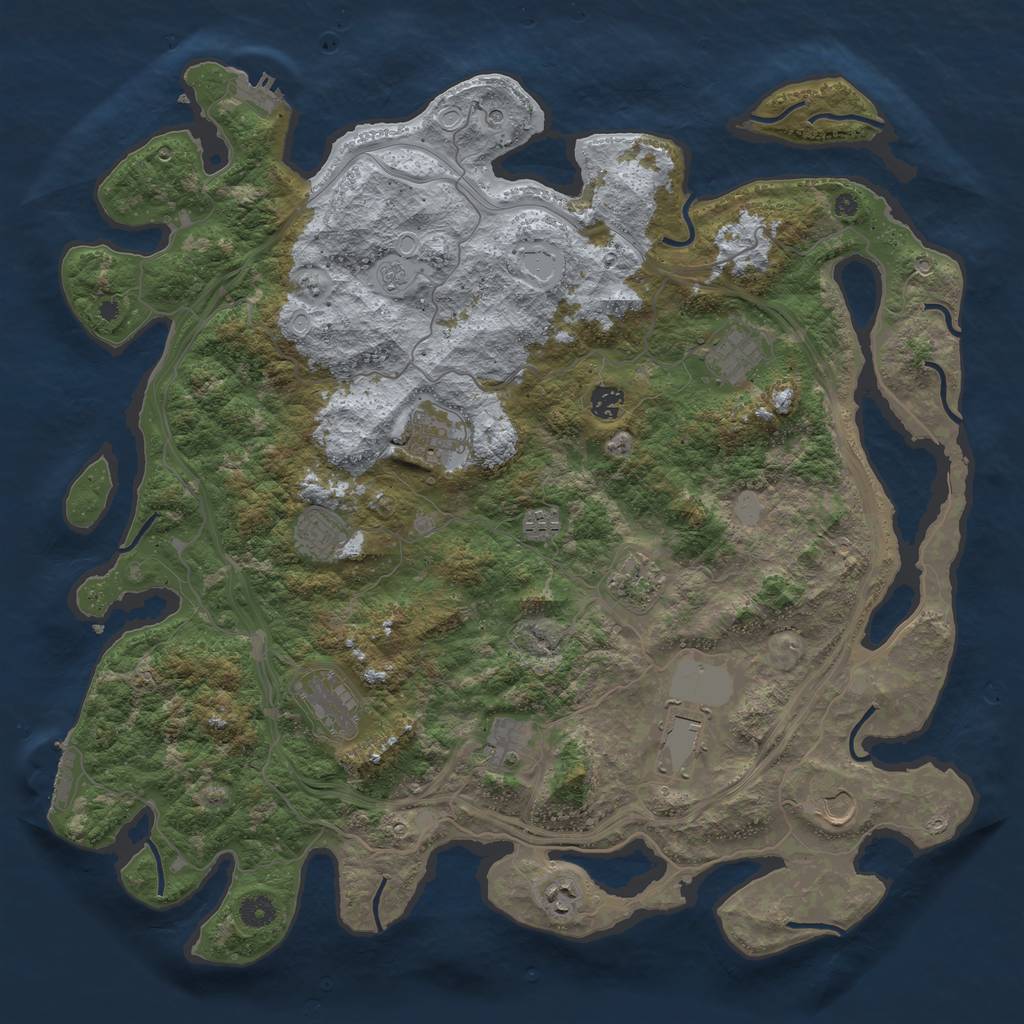 Rust Map: Procedural Map, Size: 4500, Seed: 2004200248, 20 Monuments