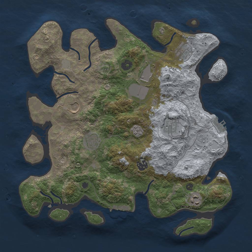 Rust Map: Procedural Map, Size: 3500, Seed: 796465198, 17 Monuments
