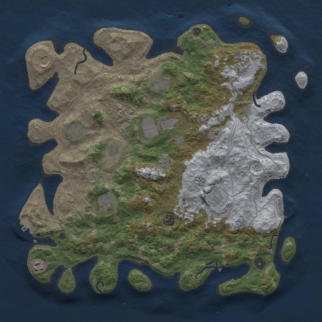 Rust Map: Procedural Map, Size: 4250, Seed: 575674572, 20 Monuments