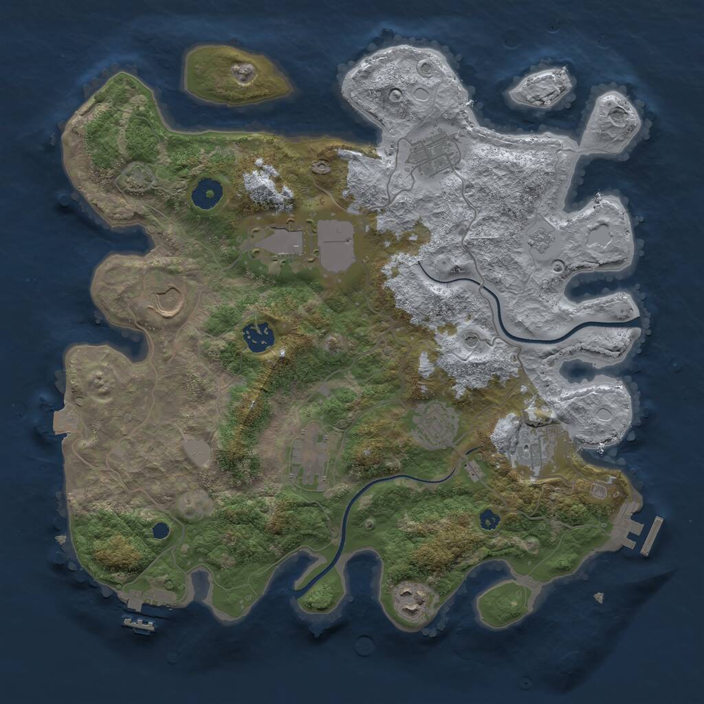 Rust Map: Procedural Map, Size: 3500, Seed: 82678598, 14 Monuments