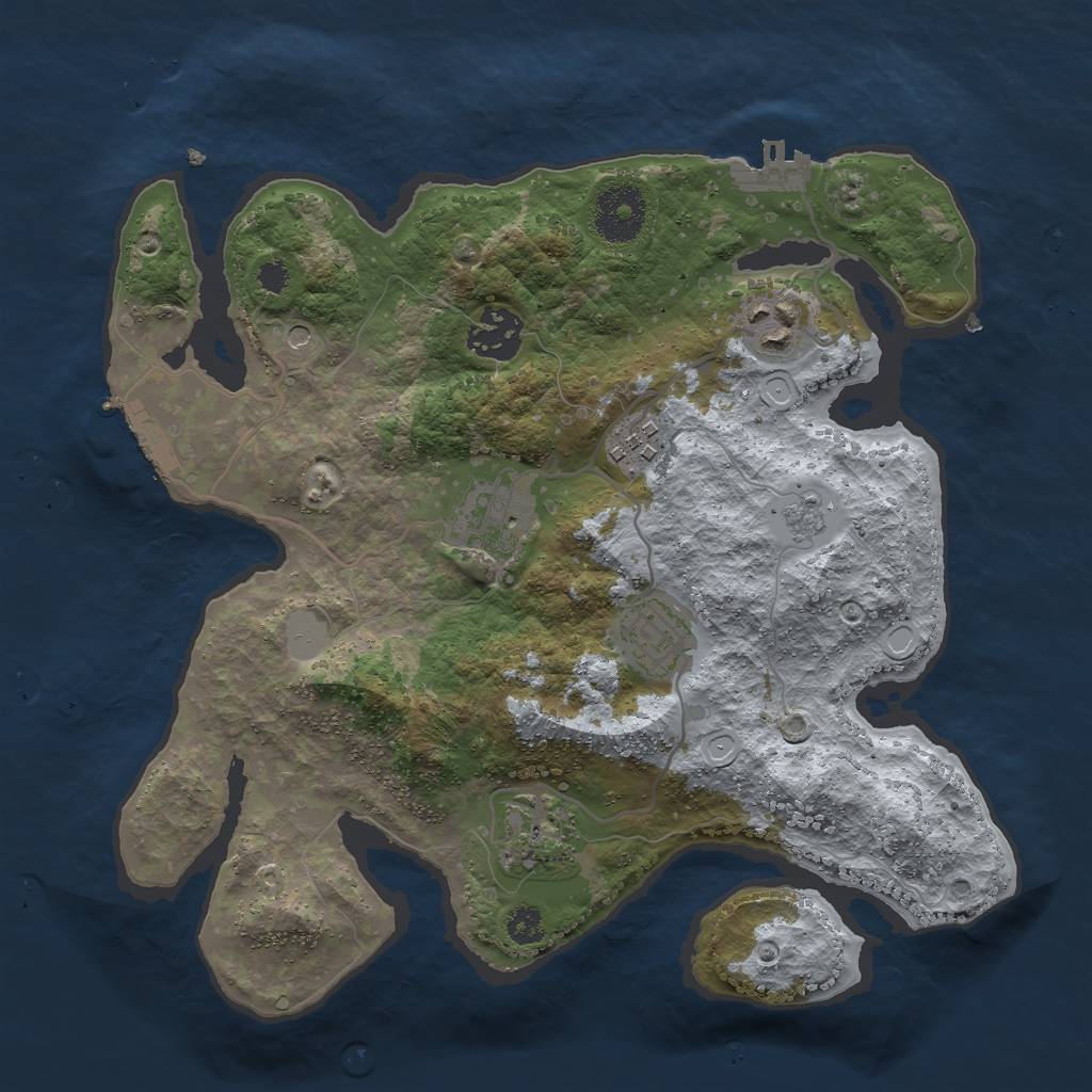 Rust Map: Procedural Map, Size: 3000, Seed: 21319936, 15 Monuments