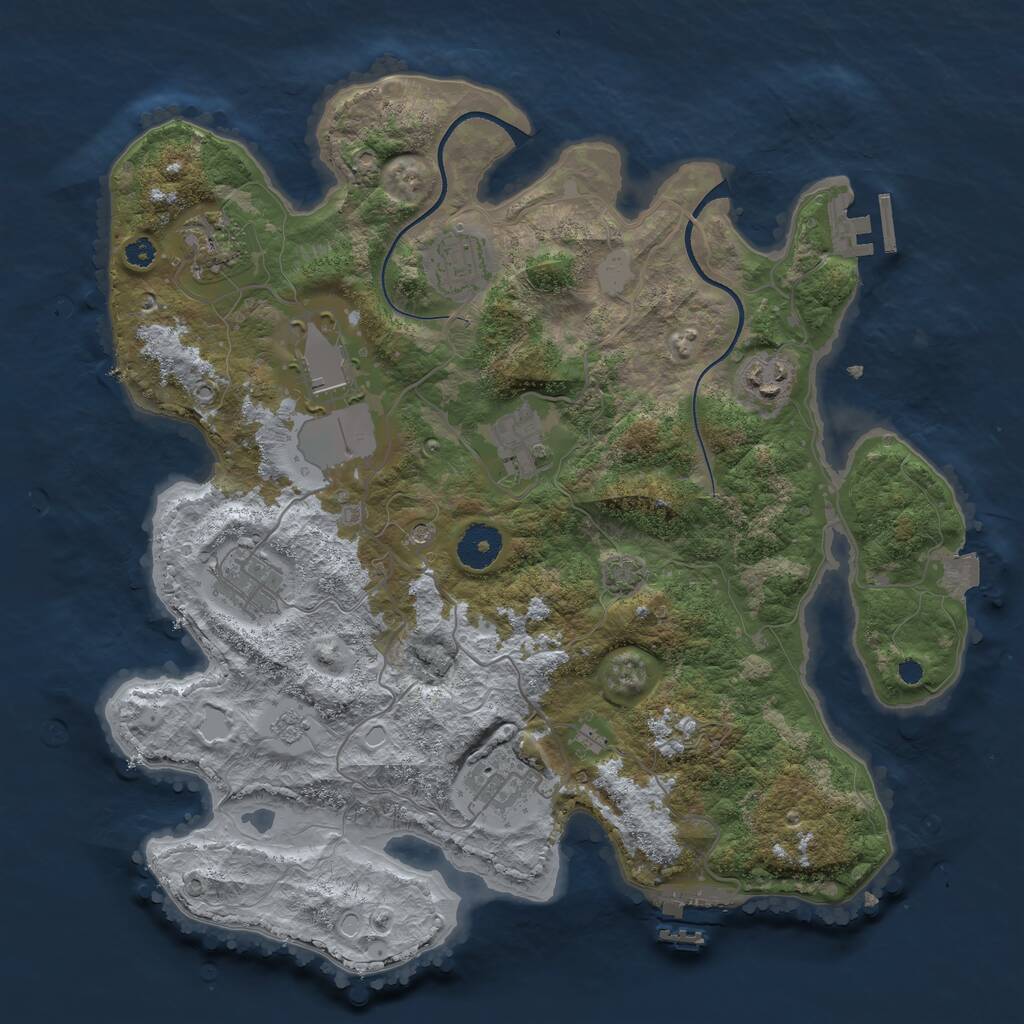 Rust Map: Procedural Map, Size: 3500, Seed: 13487644, 13 Monuments