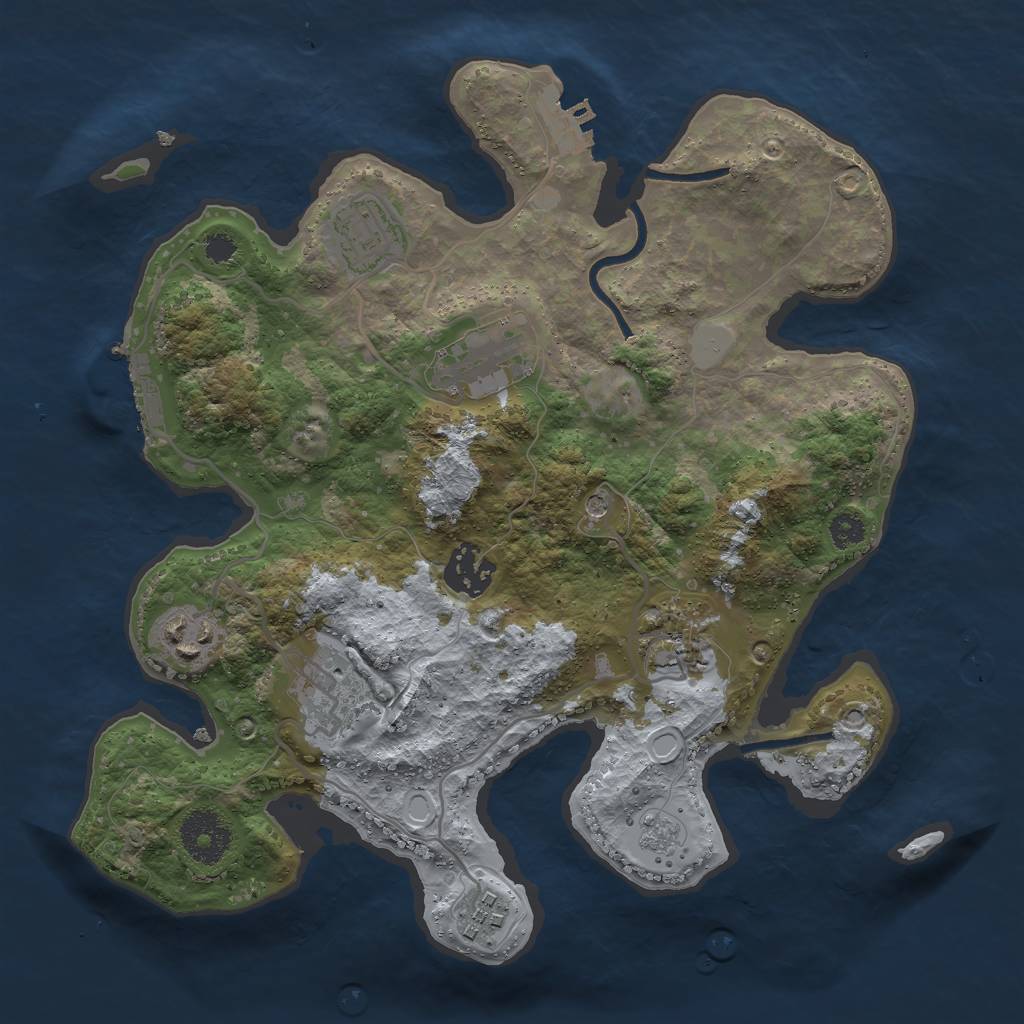 Rust Map: Procedural Map, Size: 3000, Seed: 679453, 16 Monuments