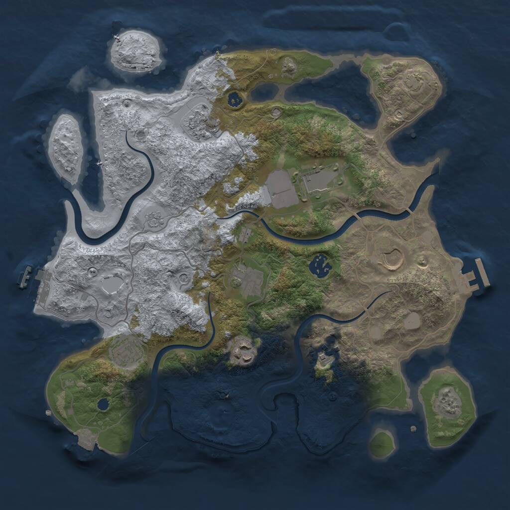 Rust Map: Procedural Map, Size: 3500, Seed: 131231915, 14 Monuments