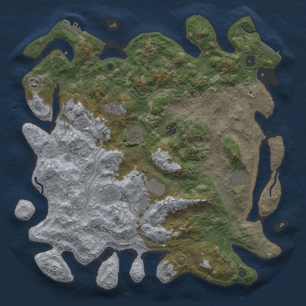 Rust Map: Procedural Map, Size: 4250, Seed: 996398765, 17 Monuments