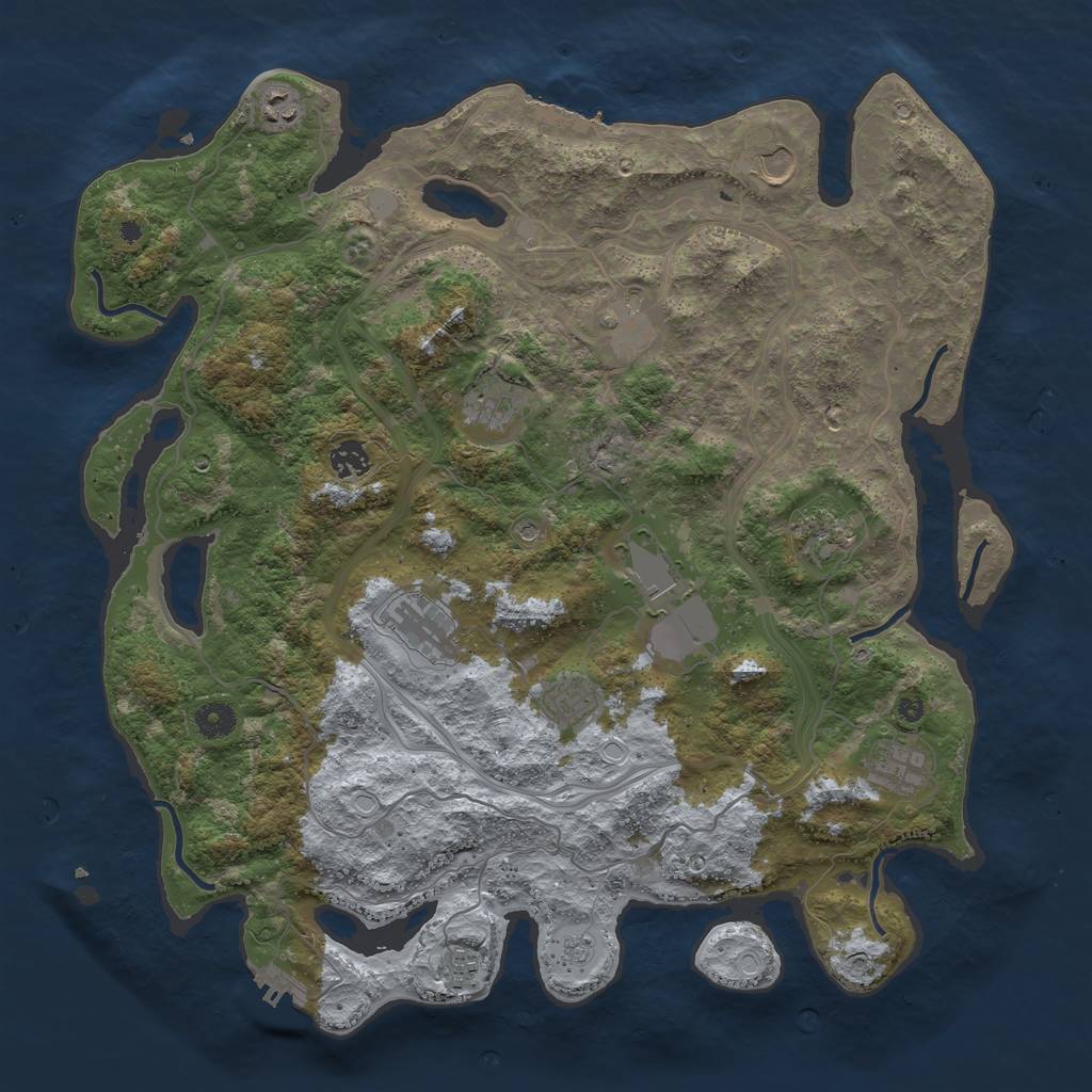 Rust Map: Procedural Map, Size: 4250, Seed: 743361192, 20 Monuments