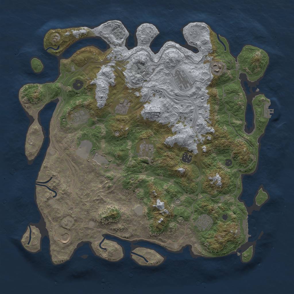 Rust Map: Procedural Map, Size: 4250, Seed: 99398642, 19 Monuments