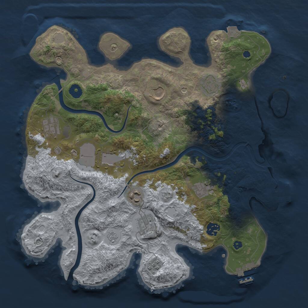 Rust Map: Procedural Map, Size: 3500, Seed: 3111991, 15 Monuments