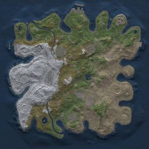 Thumbnail Rust Map: Procedural Map, Size: 3500, Seed: 444444, 15 Monuments