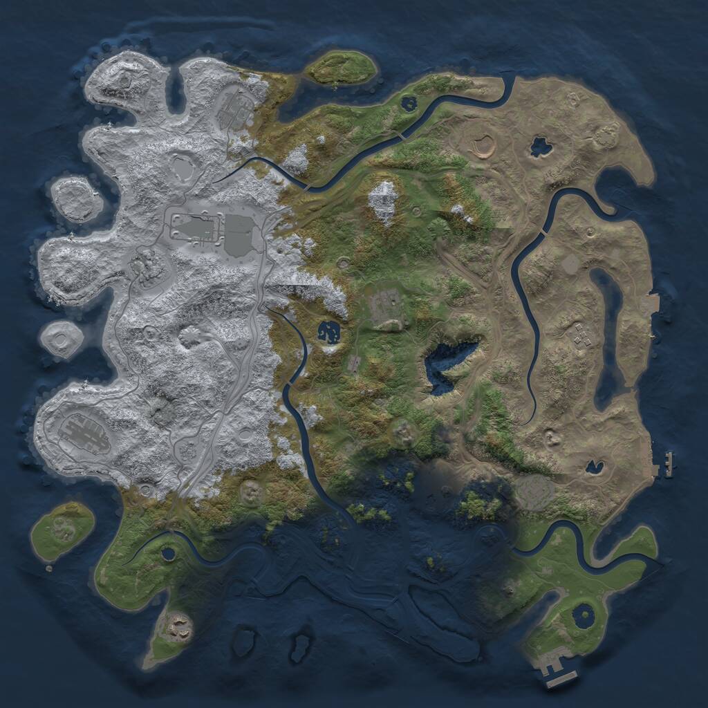 Rust Map: Procedural Map, Size: 4500, Seed: 1668088663, 17 Monuments