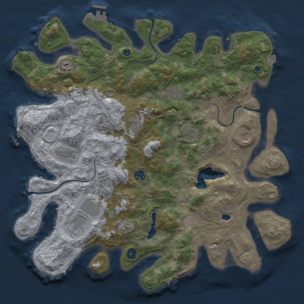 Rust Map: Procedural Map, Size: 4300, Seed: 1273, 15 Monuments