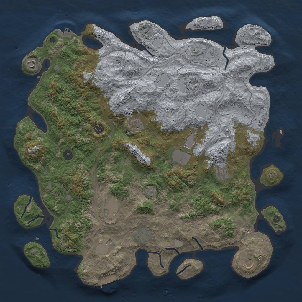 Rust Map: Procedural Map, Size: 4500, Seed: 1798179244, 20 Monuments