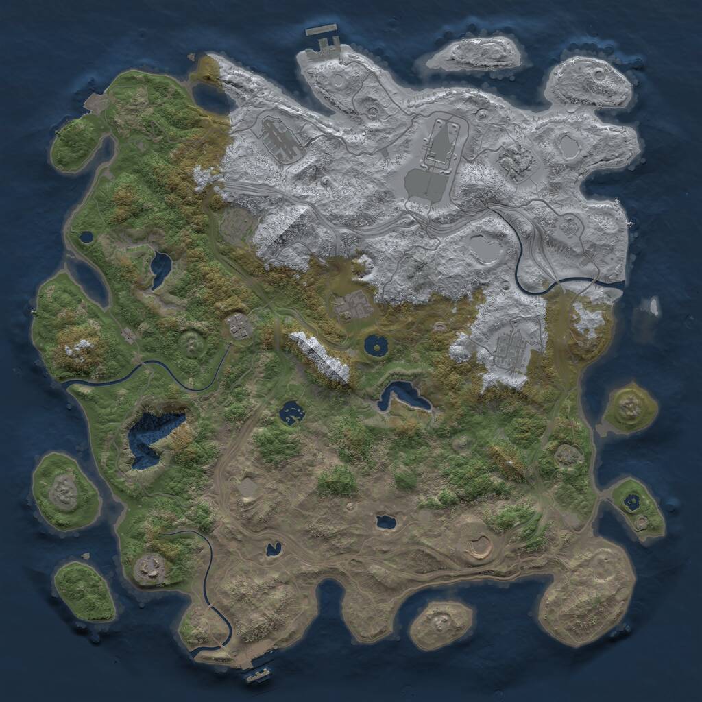 Rust Map: Procedural Map, Size: 4500, Seed: 1798179244, 16 Monuments