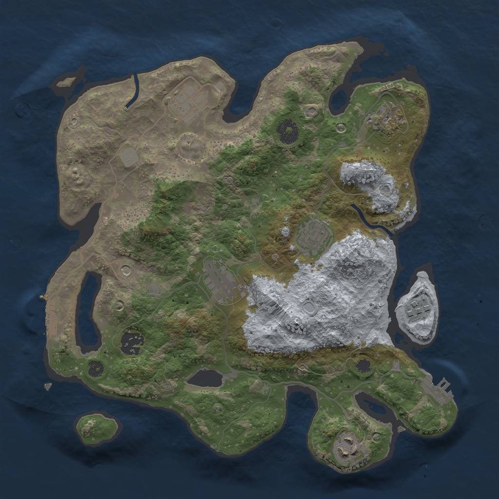 Rust Map: Procedural Map, Size: 3200, Seed: 818577805, 15 Monuments