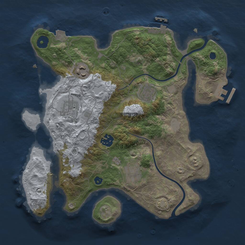 Rust Map: Procedural Map, Size: 3000, Seed: 403180575, 9 Monuments