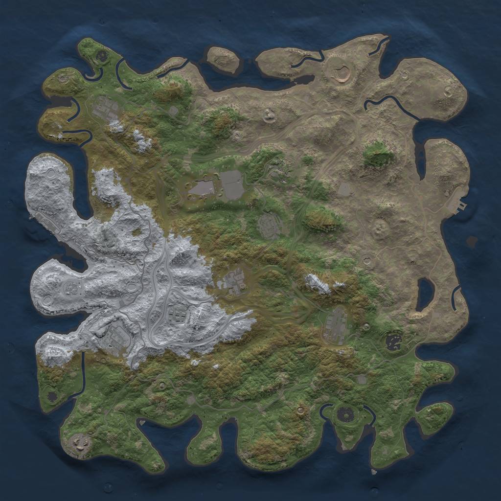 Rust Map: Procedural Map, Size: 4500, Seed: 32452, 20 Monuments