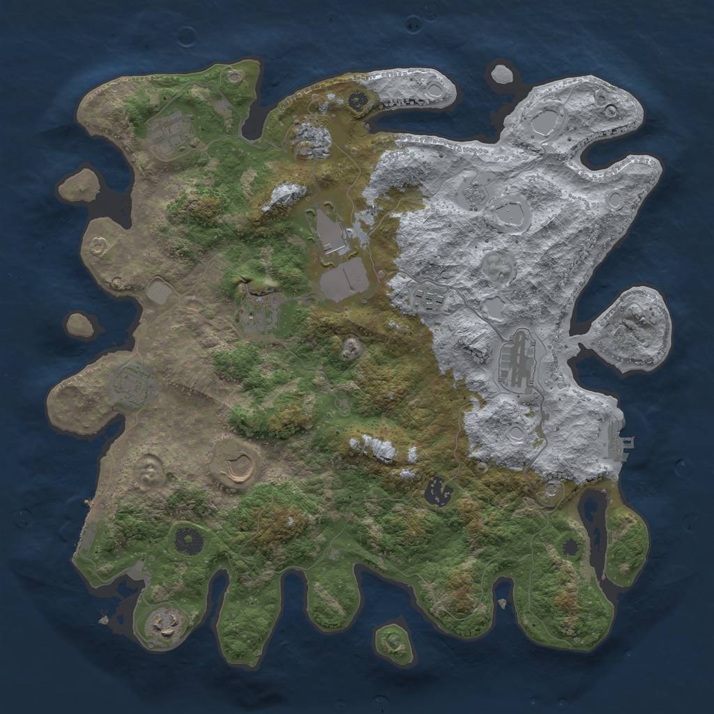 Rust Map: Procedural Map, Size: 3800, Seed: 1800836141, 19 Monuments