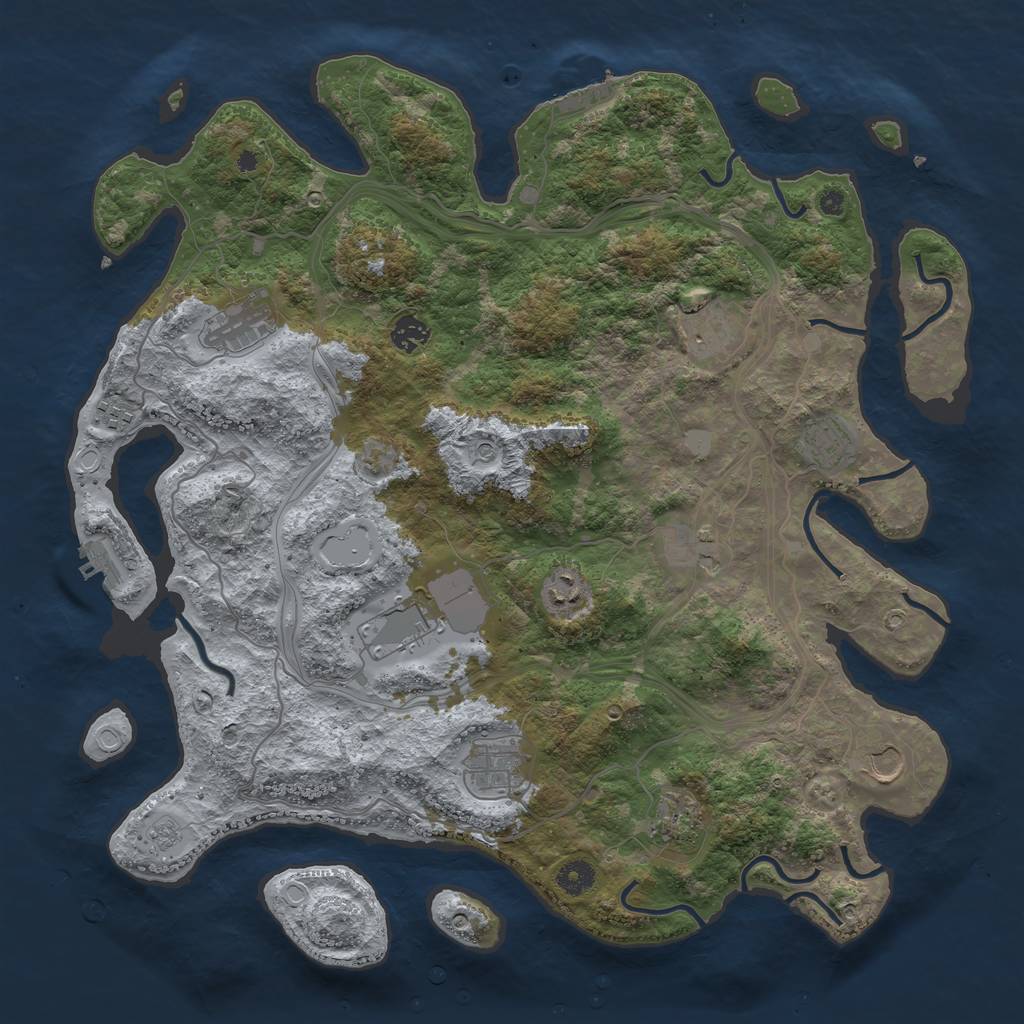 Rust Map: Procedural Map, Size: 4250, Seed: 1568950613, 20 Monuments