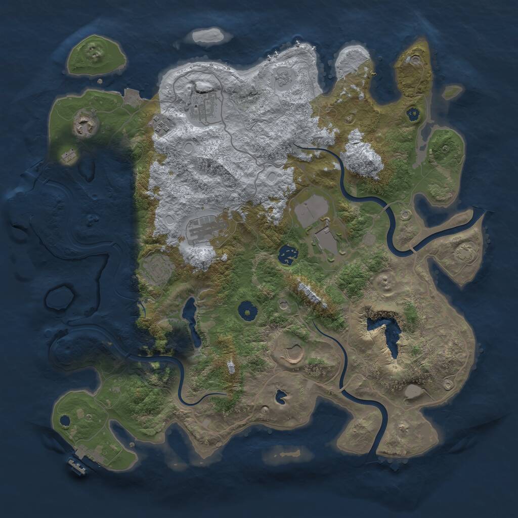 Rust Map: Procedural Map, Size: 4000, Seed: 5489489, 14 Monuments