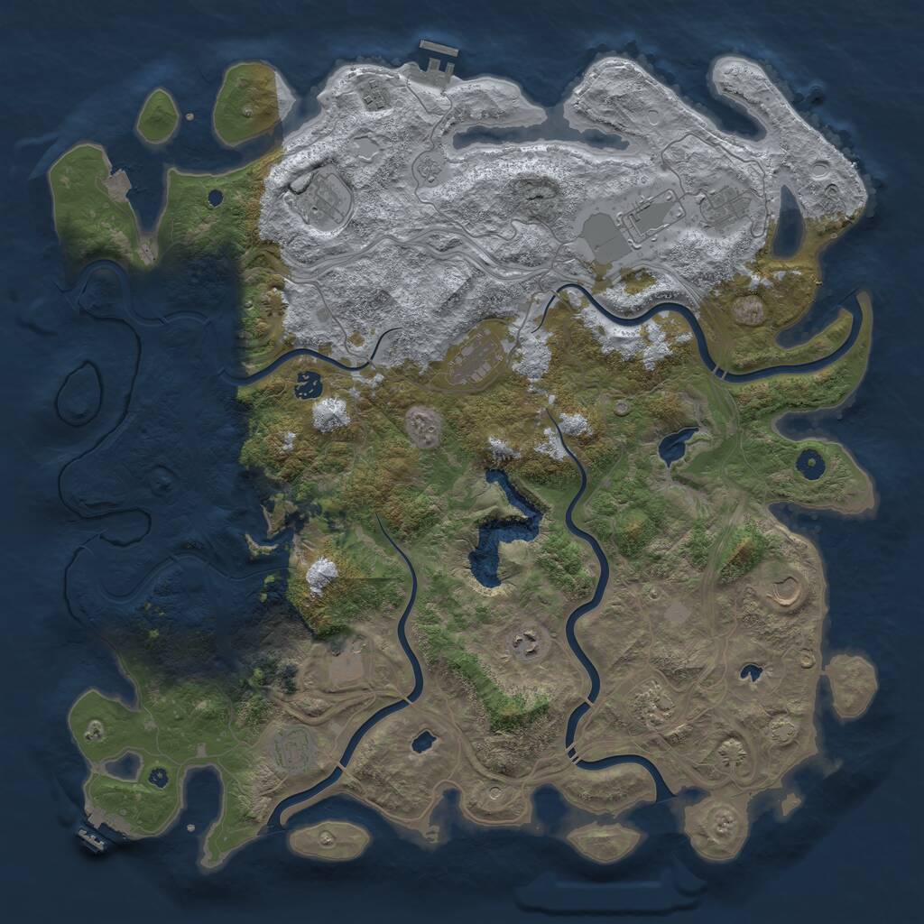 Rust Map: Procedural Map, Size: 4800, Seed: 1895095209, 17 Monuments