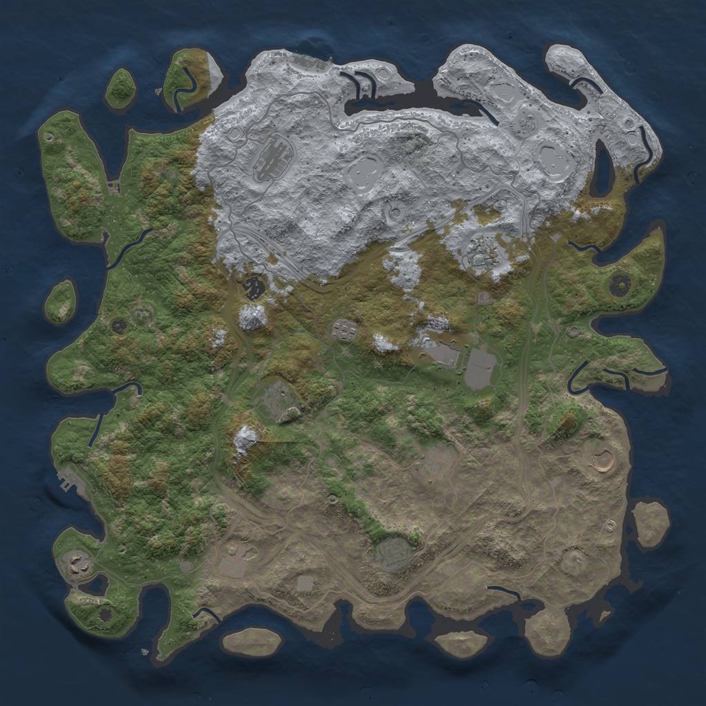 Rust Map: Procedural Map, Size: 4800, Seed: 1895095209, 20 Monuments