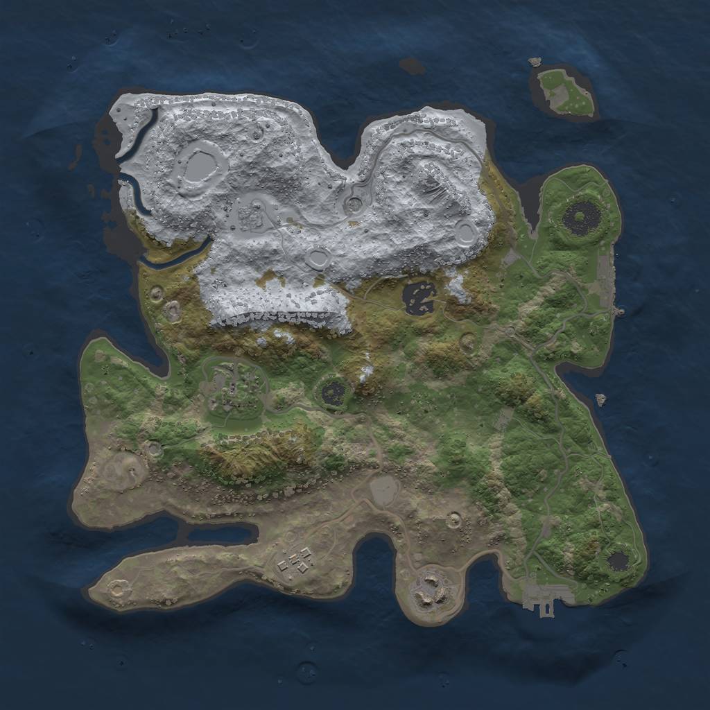 Rust Map: Procedural Map, Size: 3000, Seed: 52457, 13 Monuments
