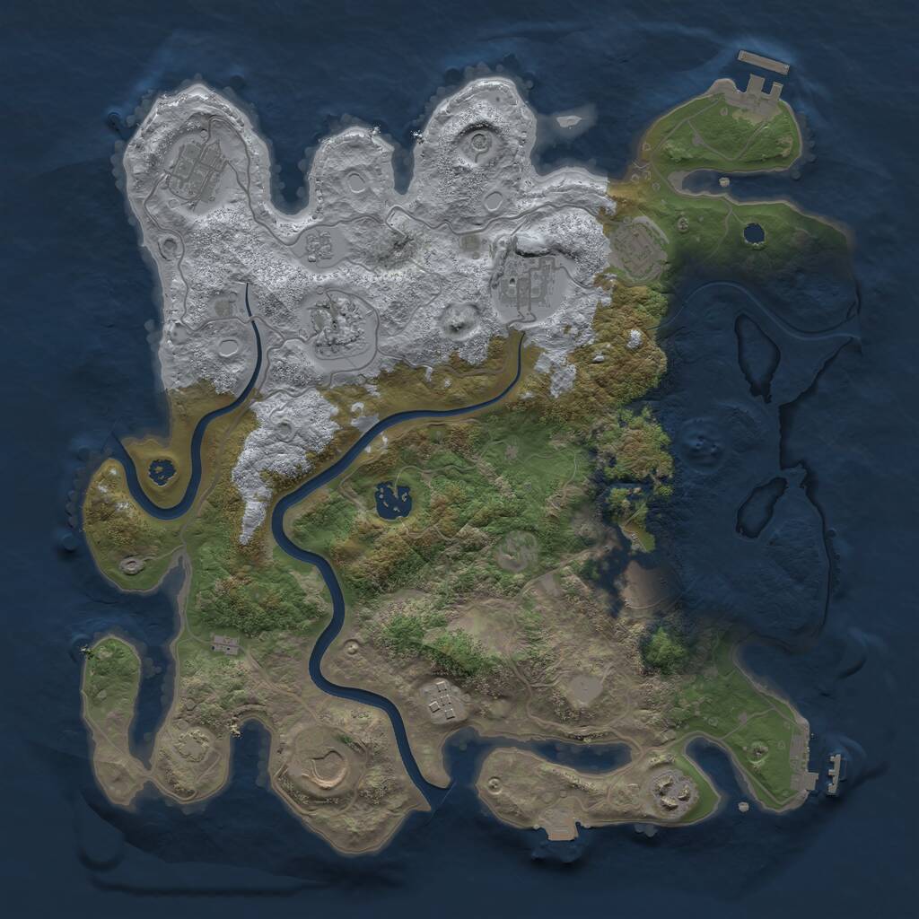 Rust Map: Procedural Map, Size: 3600, Seed: 1197514, 15 Monuments