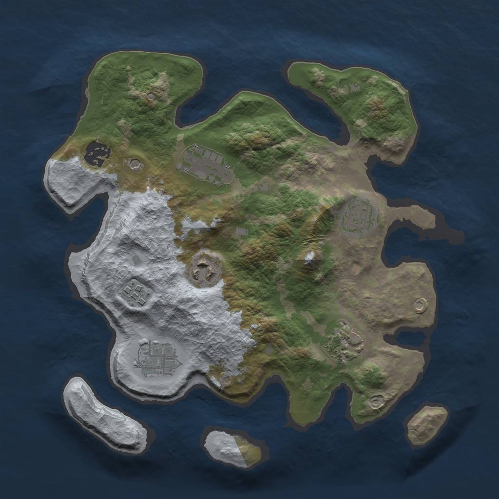 Rust Map: Barren, Size: 3000, Seed: 112525576, 10 Monuments