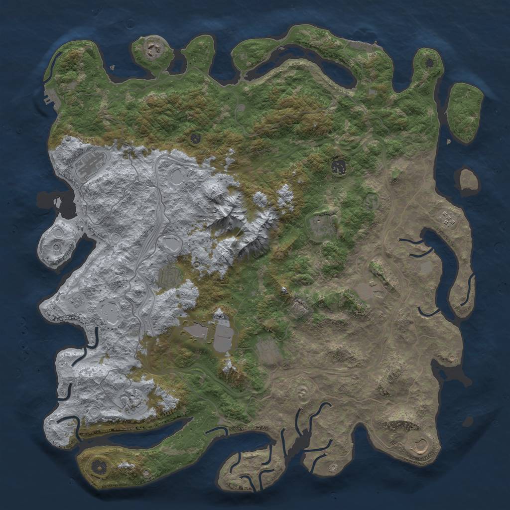 Rust Map: Procedural Map, Size: 5000, Seed: 76938, 20 Monuments